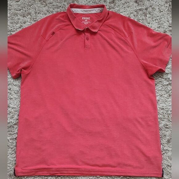 Rhone Men's Size XXL Tomato Red Delta Pique Polo Shirt - Picture 6 of 13